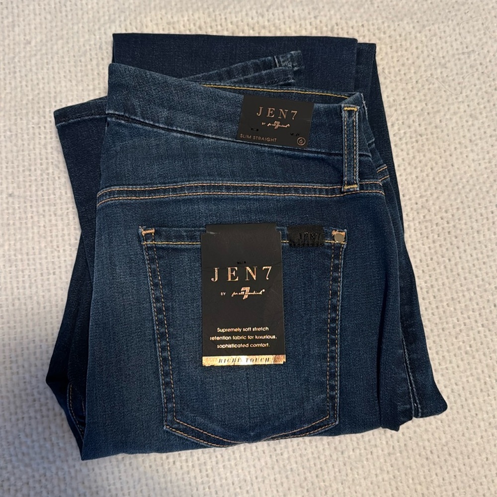Jen 7 slim straight jeans size 6 NWT